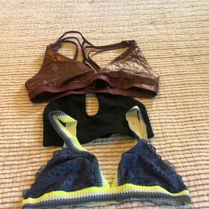 Free people : pink sports bra and bra